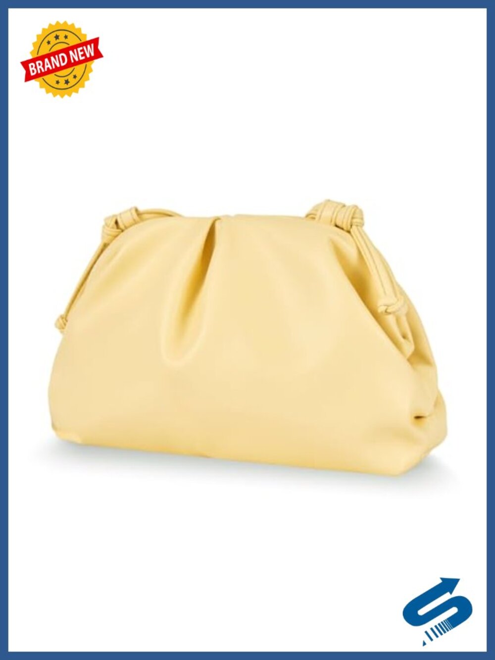 Vegan Leather Pleated Cloud Clutch Purse Adjustable Crossbody Women